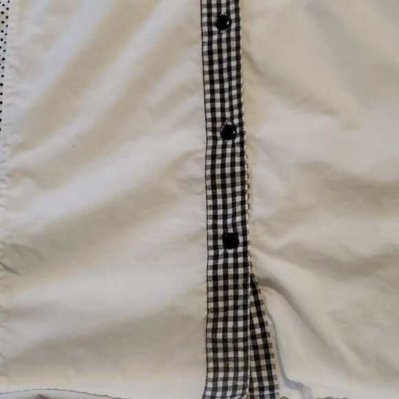 - PLUS PINK black & white button down woman top - Picture 5 of 11